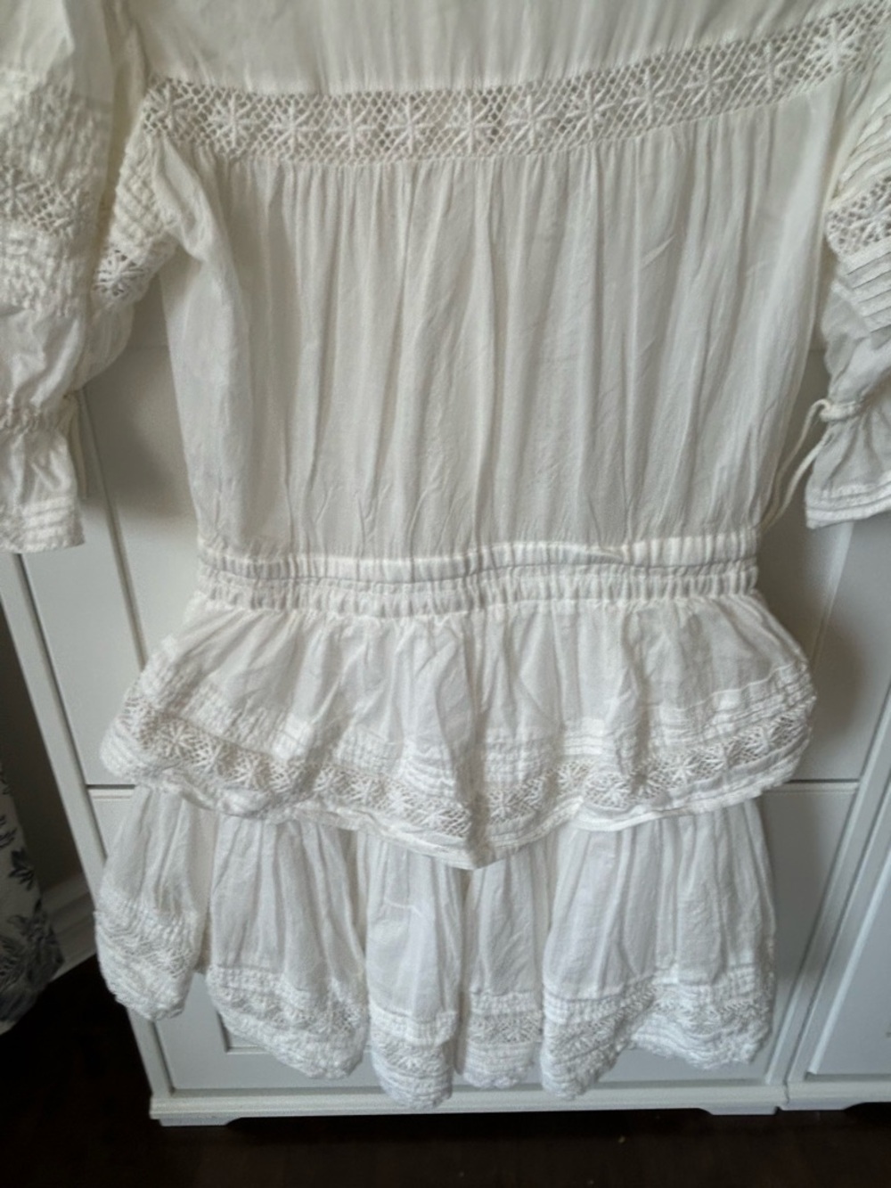 Sunday Best White Lace Tiered Mini Dress - Picture 11 of 12
